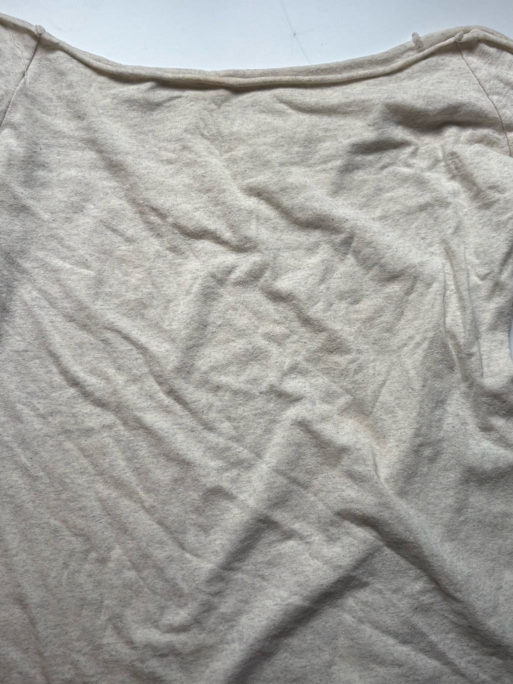 Brandy Melville Neutral Beige Scoop Neck Long Sleeve Tee